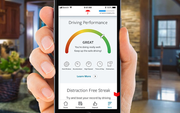 Image of IntelliDrive app on phone