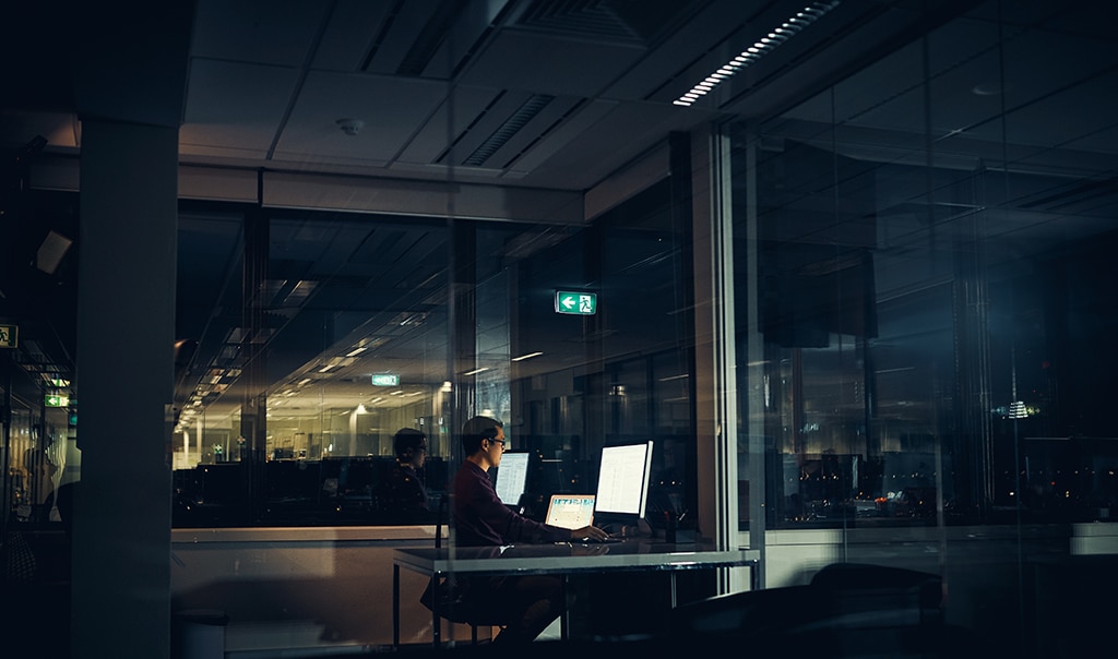 Man at a desk in an office