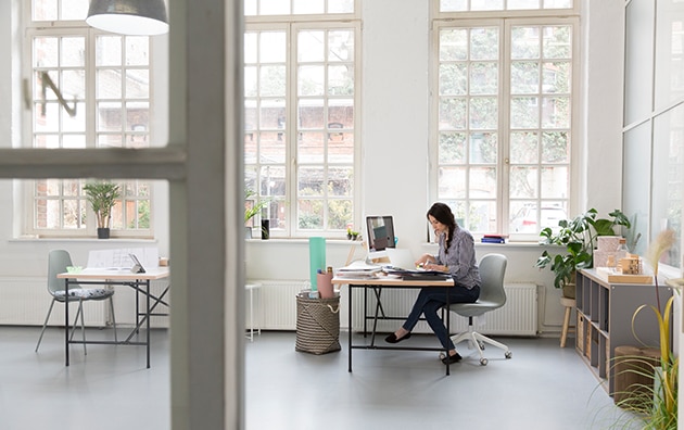 Working at a desk