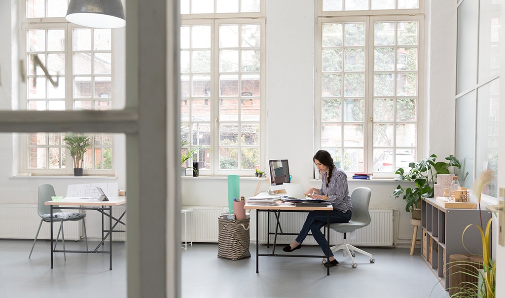 Woman at desk in office