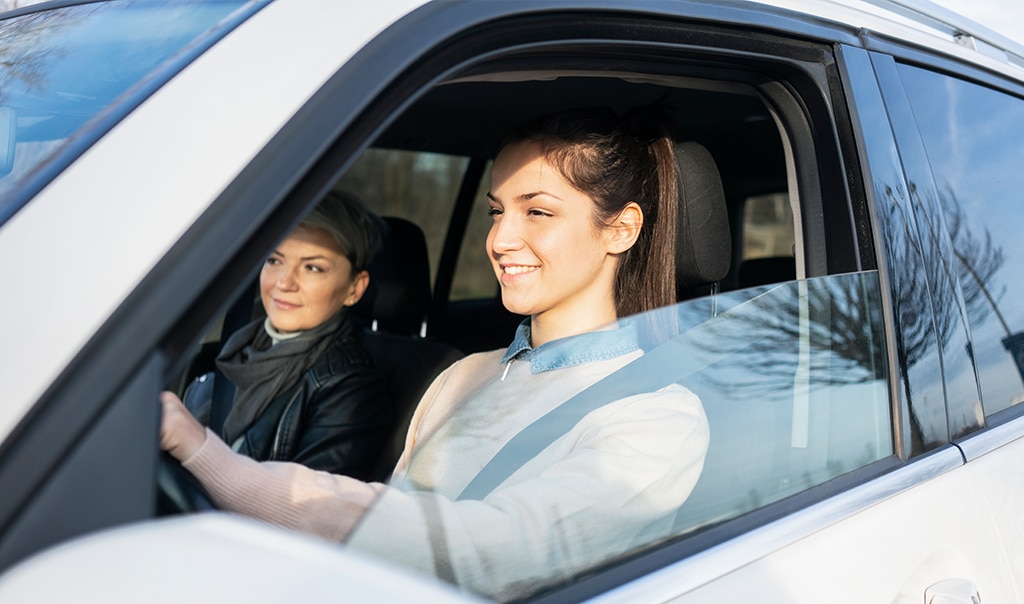 Teen driving with a parent