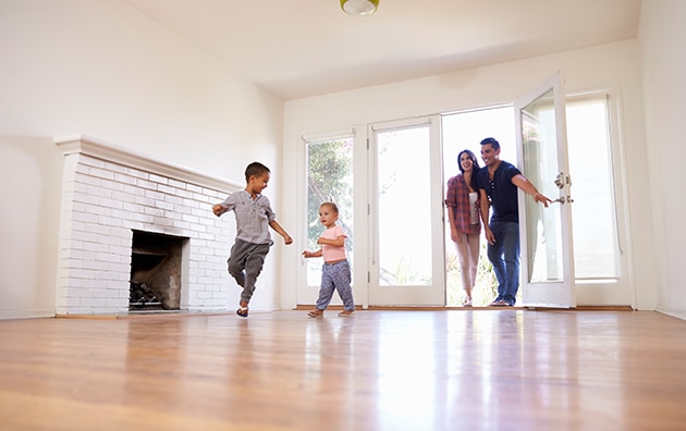 Family viewing a home