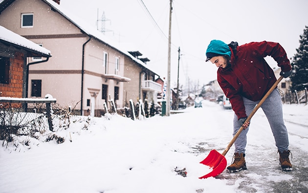 Man shoveling snow