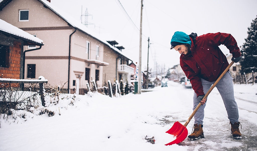 Man shoveling snow