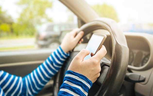 Someone texting and driving