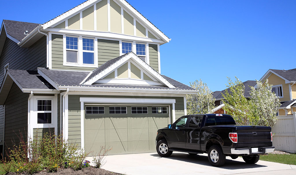 home with truck in driveway