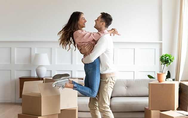 A couple moving into an apartment