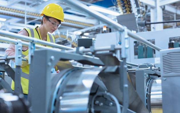 Woman working in a manufacturing plant