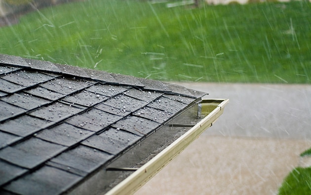 Image of hail hitting a roof