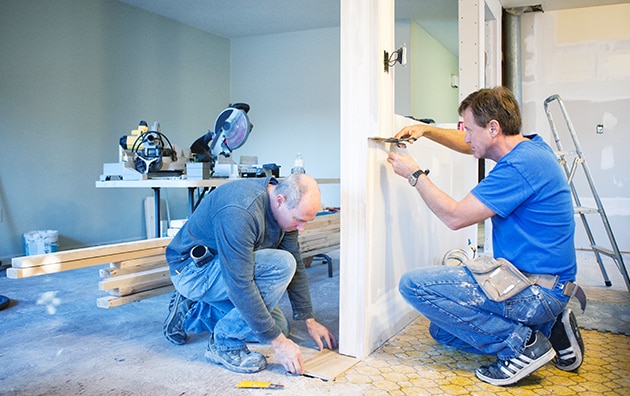 Contractors working on a home renovation