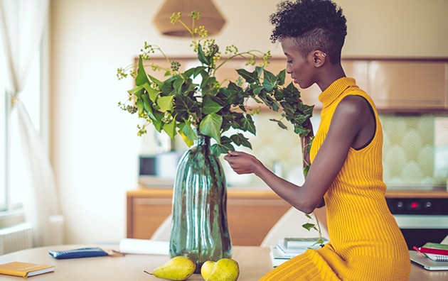 Woman staging a home