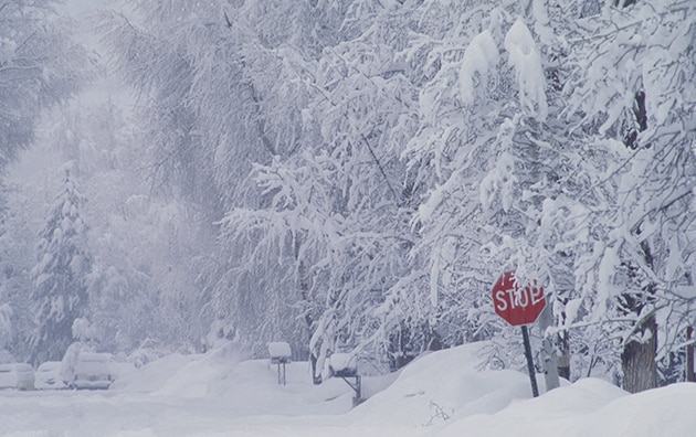 Image of a street after an ice storm