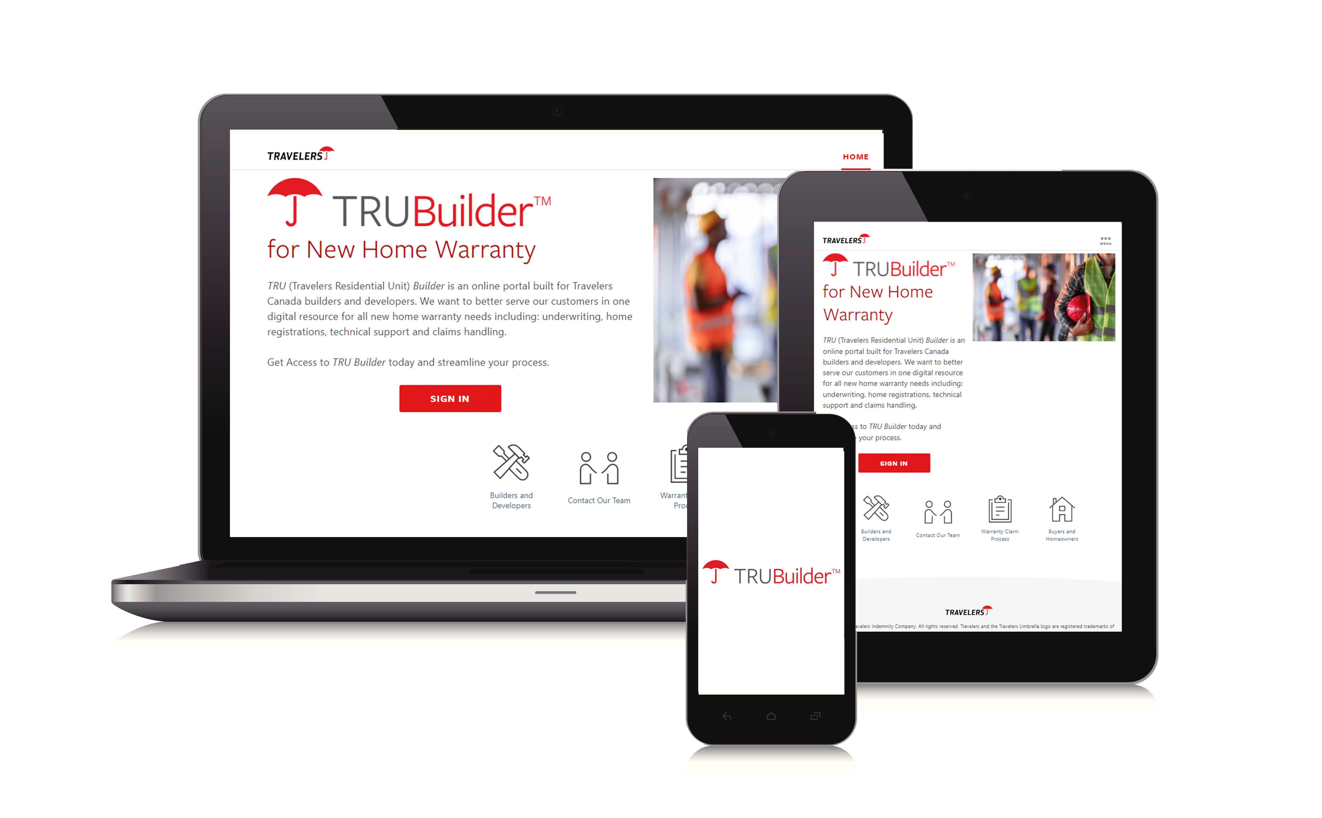 Devices with TRU Builder logo